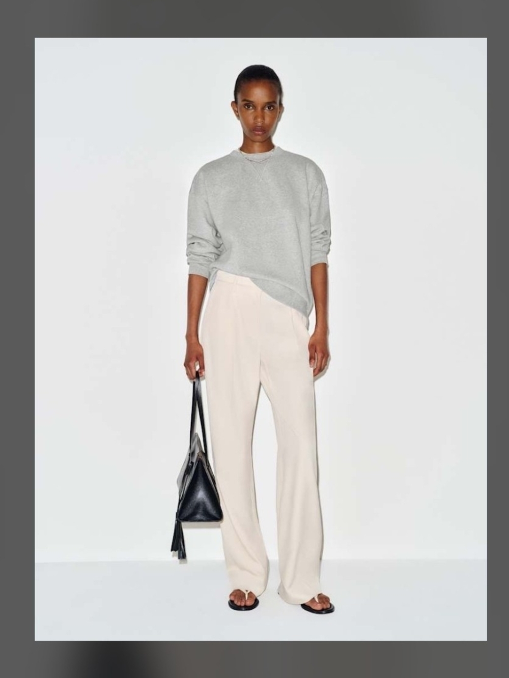 Reformation Light Gray Crewneck Sweater